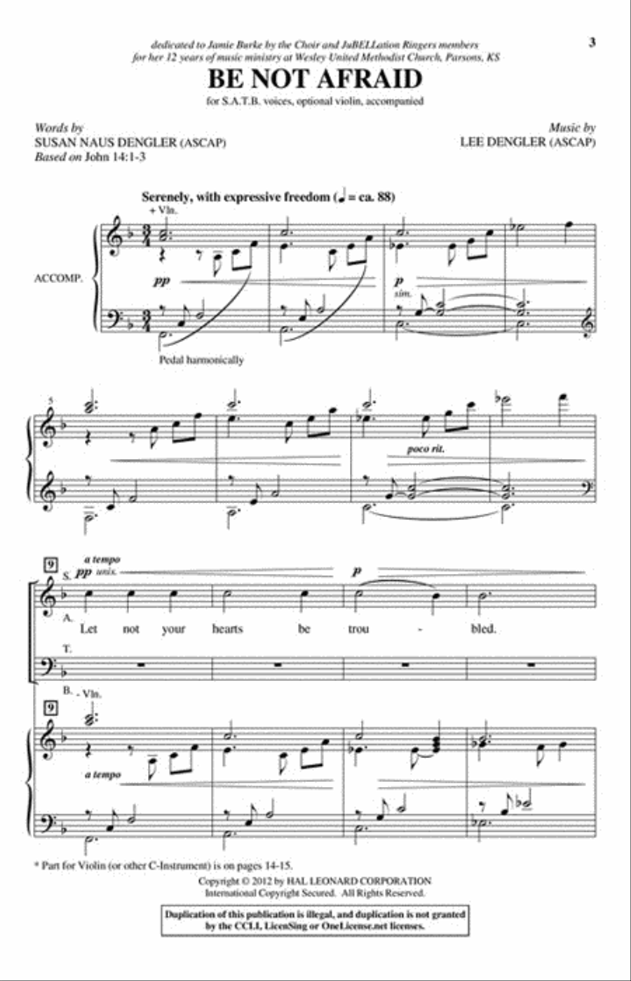 Be Not Afraid 4-Part scores gallery preview page 2