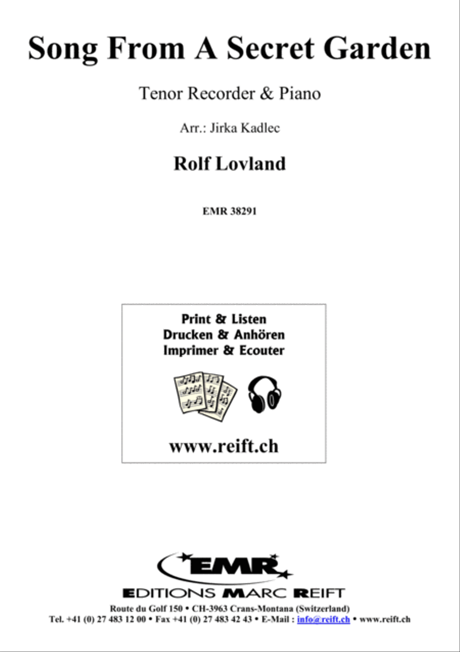 Song From A Secret Garden Tenor Recorder scores gallery preview page 1