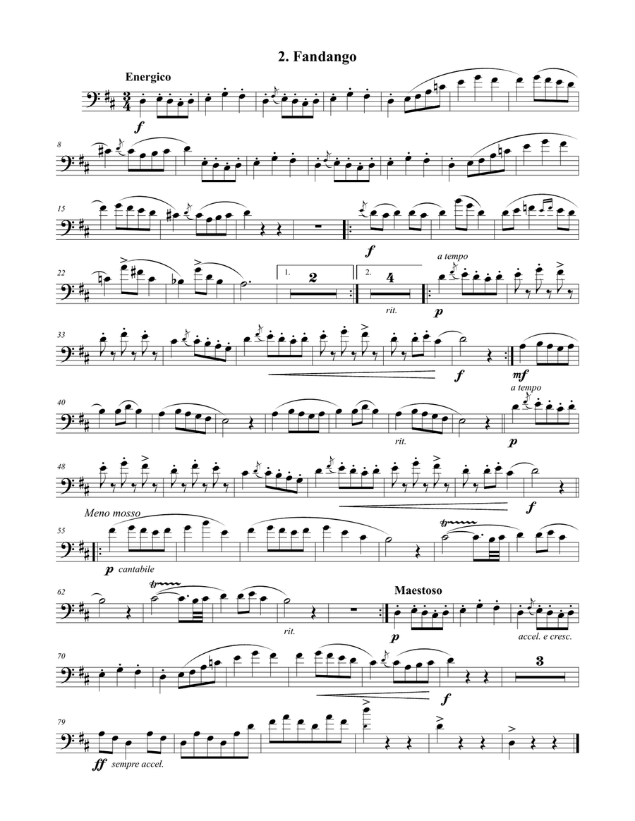 Two Spanish Dances for Euphonium & Piano Euphonium scores gallery preview page 2