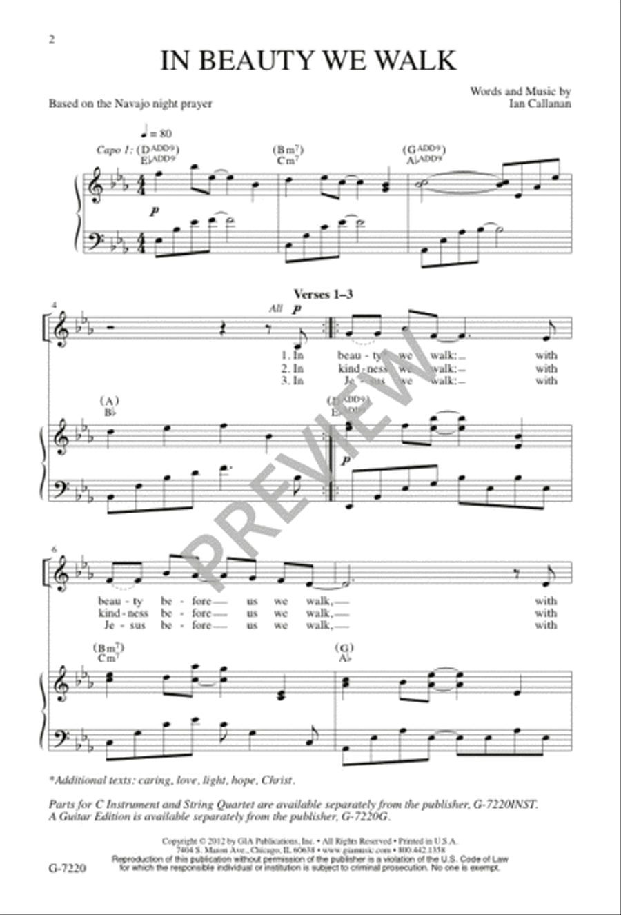In Beauty We Walk 4-Part scores gallery preview page 2