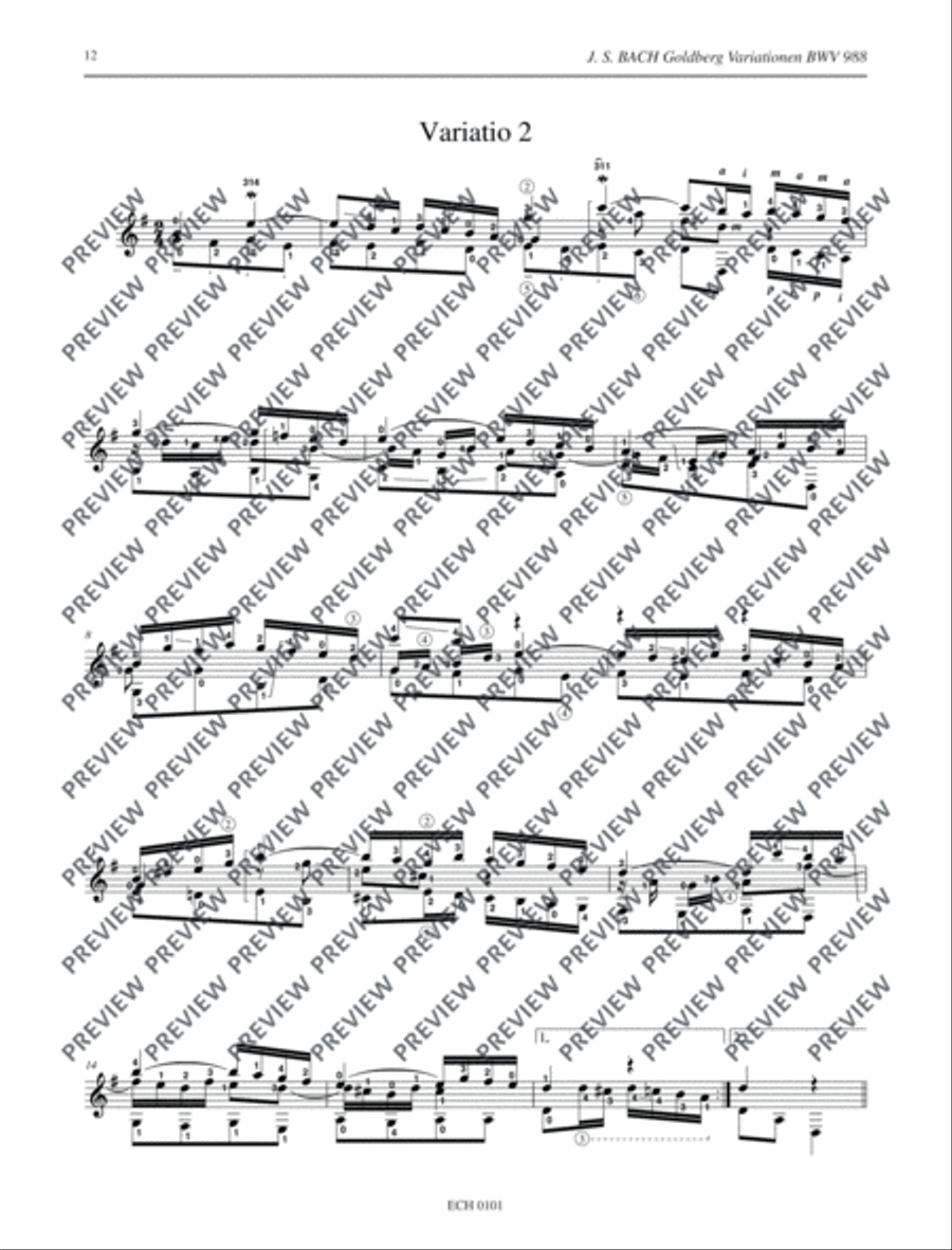 Goldberg Variations Classical Guitar scores gallery preview page 13