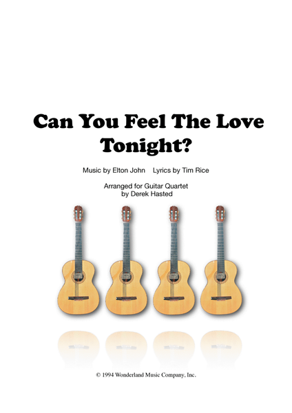 Can You Feel The Love Tonight by Elton John Electric Guitar - Digital Sheet Music