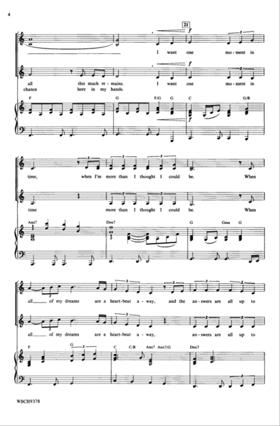 One Moment in Time Choir scores gallery preview page 3