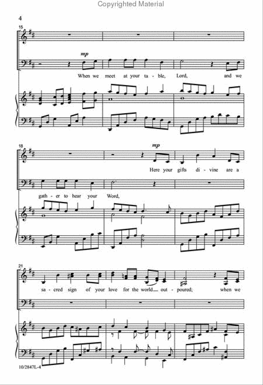 When We Meet At Your Table, Lord 4-Part scores gallery preview page 4