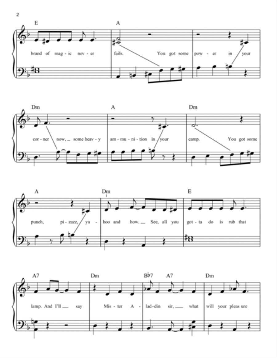 Friend Like Me (from Aladdin) Easy Piano scores gallery preview page 2