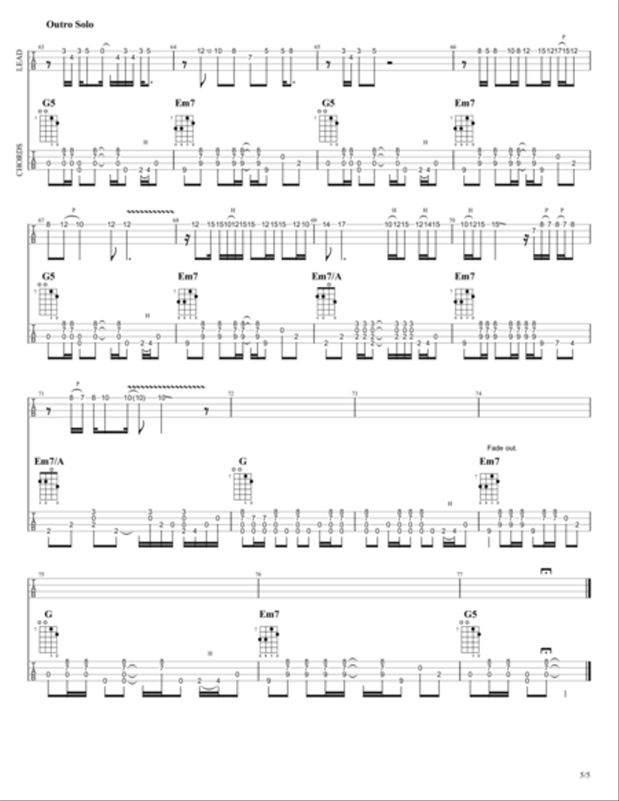 Wish You Were Here Guitar Solo scores gallery preview page 6