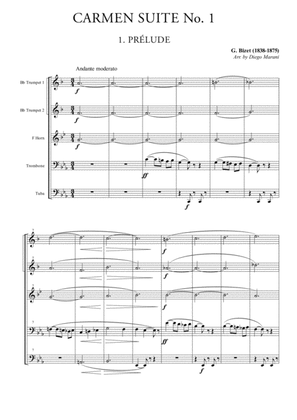 Book cover for Prelude & Aragonaise from "Carmen Suite" for Brass Quintet