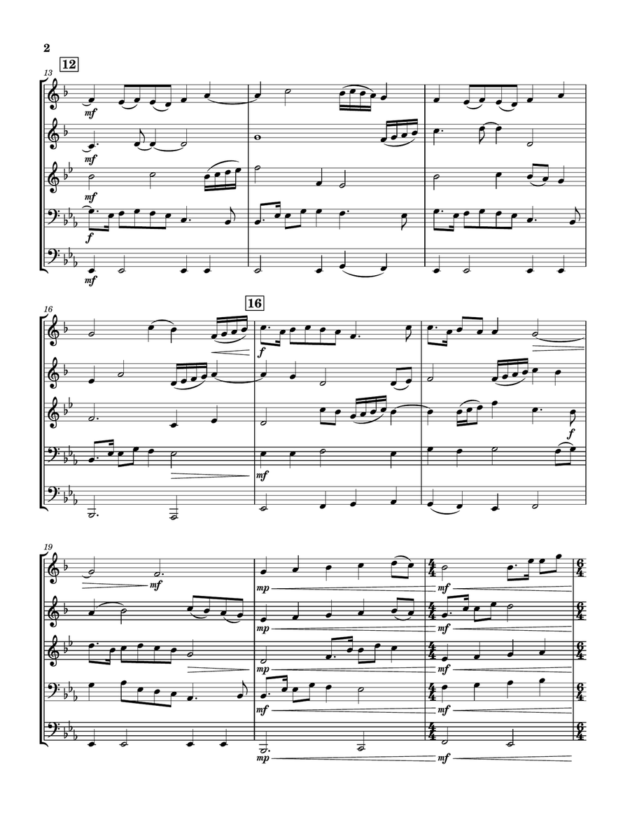 How Deep The Father's Love For Us Brass Quintet scores gallery preview page 2