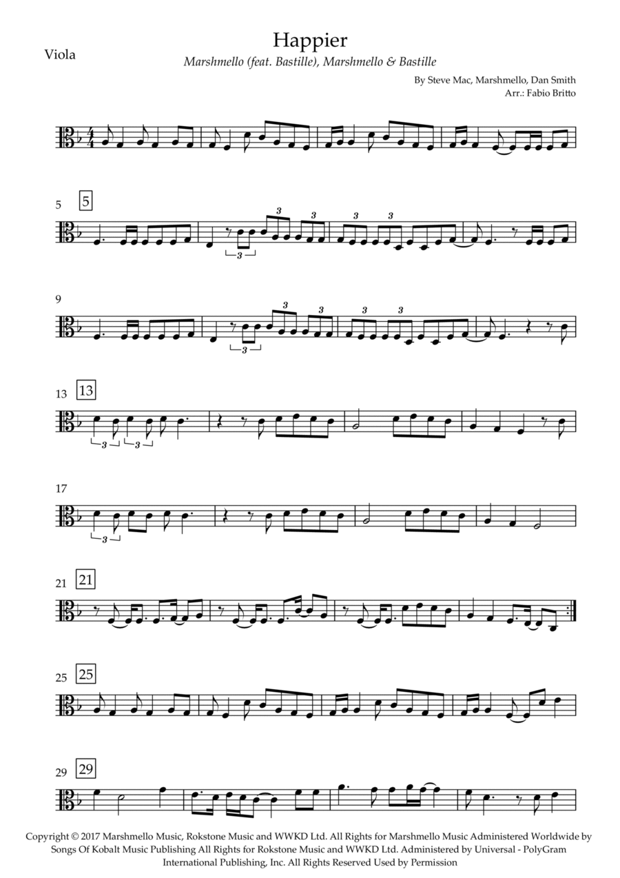Happier Viola Solo scores gallery preview page 1