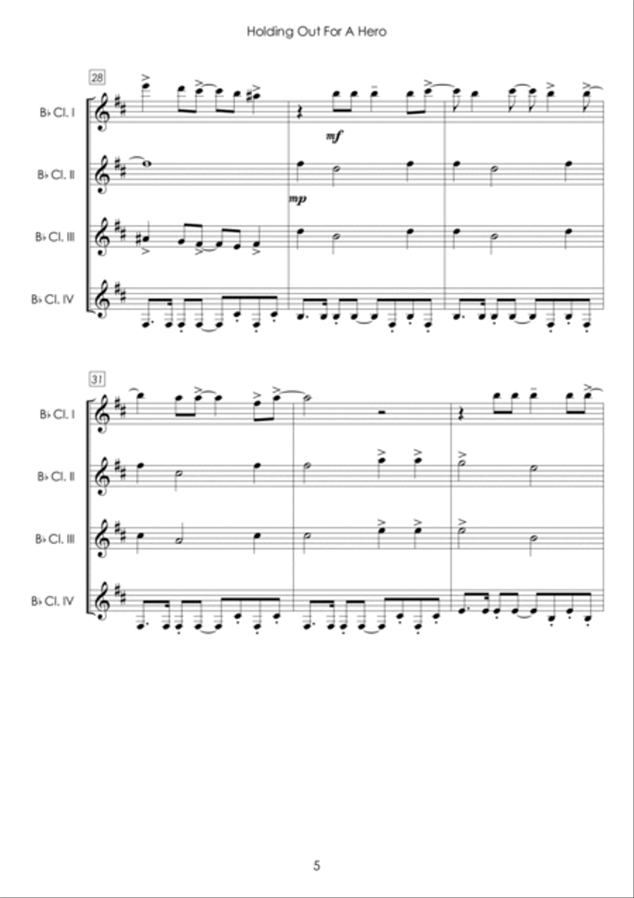 Holding Out For A Hero Holding Out For A Hero Woodwind Quartet scores gallery preview page 5