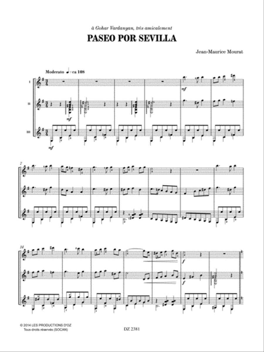 Paseo por Sevilla Guitar Ensemble scores gallery preview page 2
