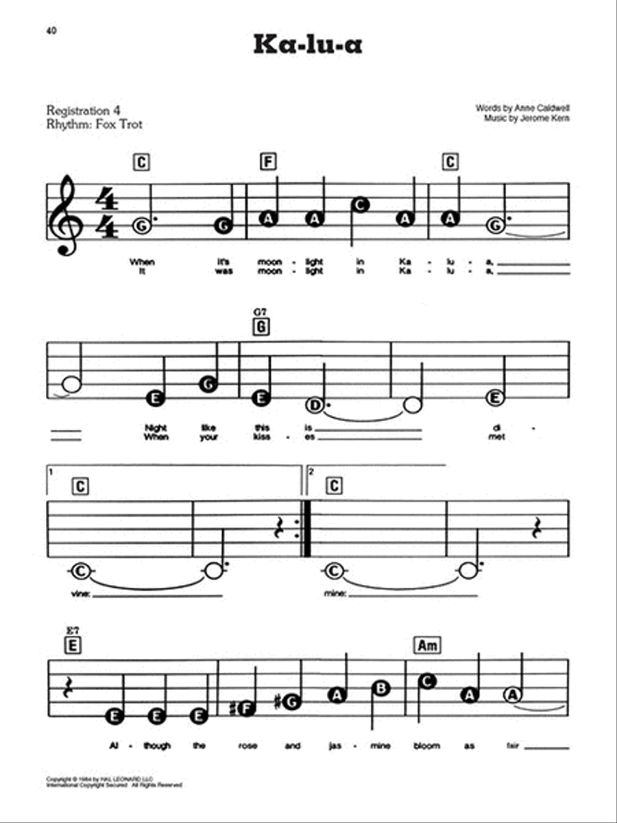 Songs of Hawaii Electronic Keyboard scores gallery preview page 4