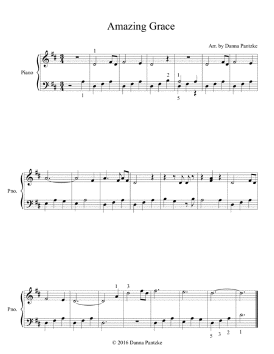 Amazing Grace Amazing Grace Easy Piano scores gallery preview page 1