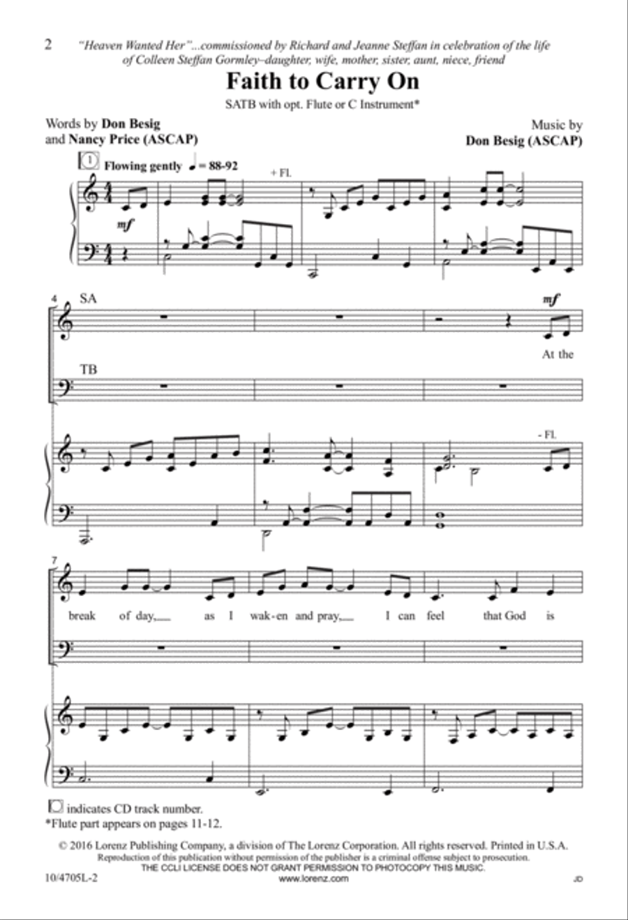 Faith to Carry On Faith to Carry On 4-Part scores gallery preview page 2