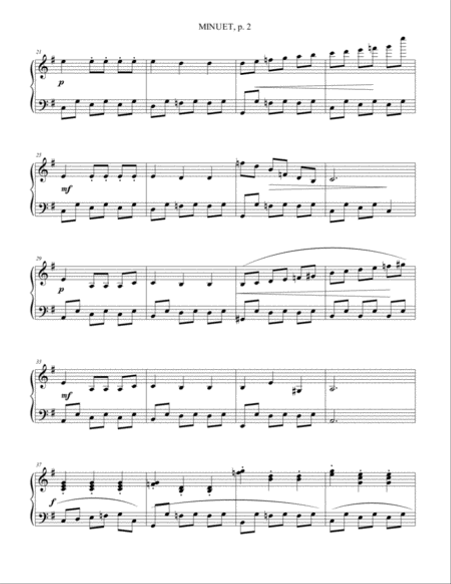 Minuet in G major Minuet in G major Piano Solo scores gallery preview page 2