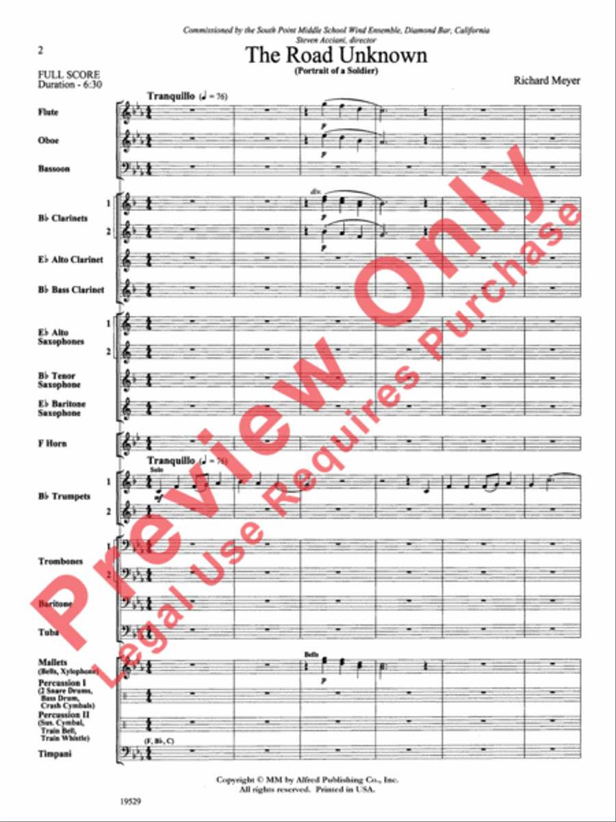 The Road Unknown Concert Band scores gallery preview page 3