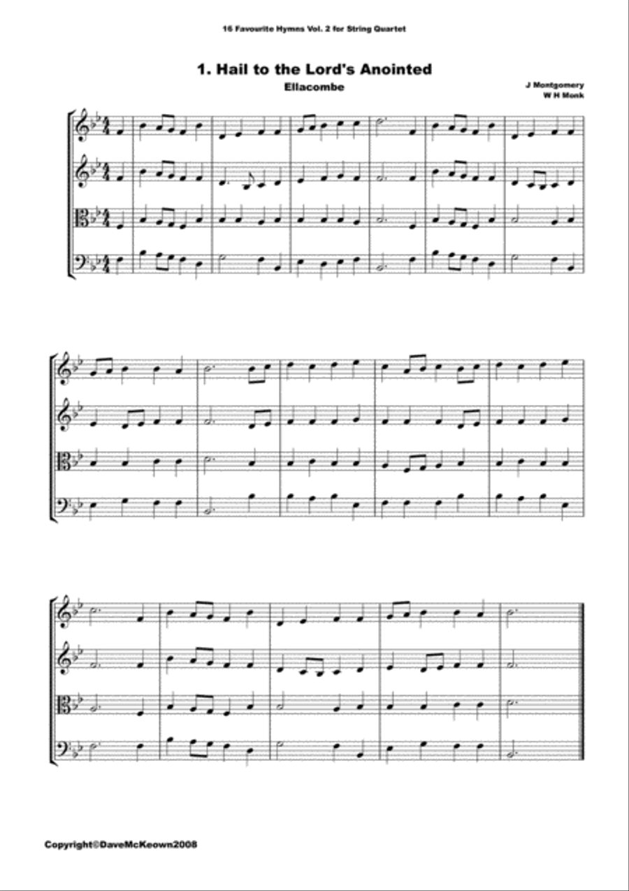 16 Favourite ﻿Hymns for String Quartet (Vol 2.) String Quartet scores gallery preview page 2