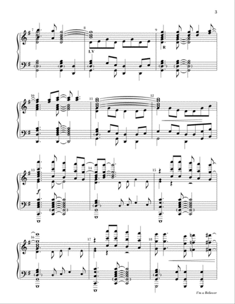 I'm a Believer I'm a Believer 3-Octaves scores gallery preview page 3
