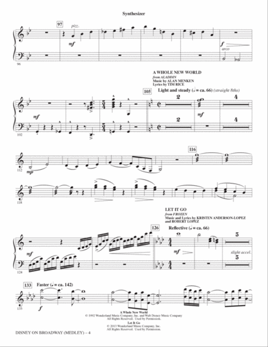 Disney On Broadway (Medley) - Synthesizer Choir scores gallery preview page 4