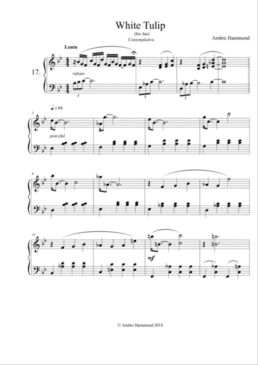 White Tulip White Tulip Piano Solo scores gallery preview page 1
