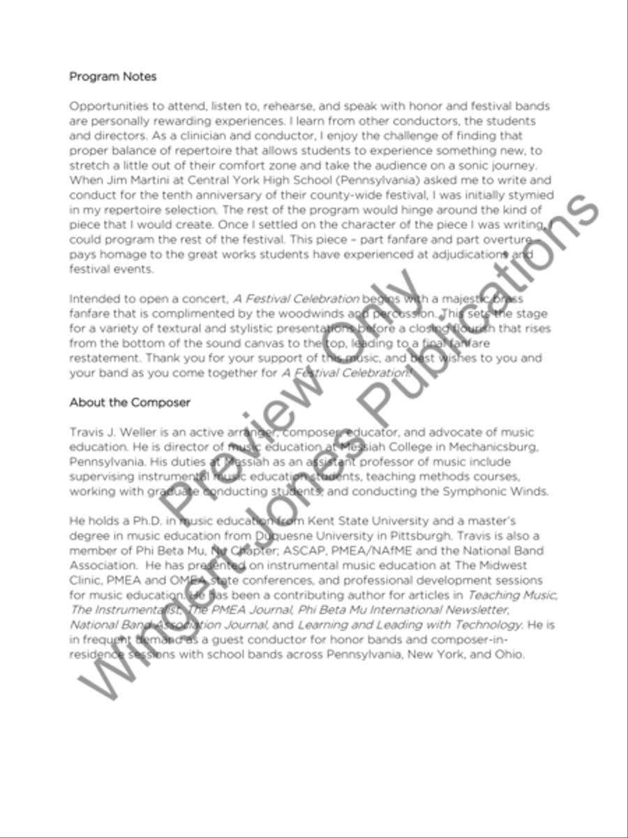 A Festival Celebration A Festival Celebration Concert Band scores gallery preview page 3