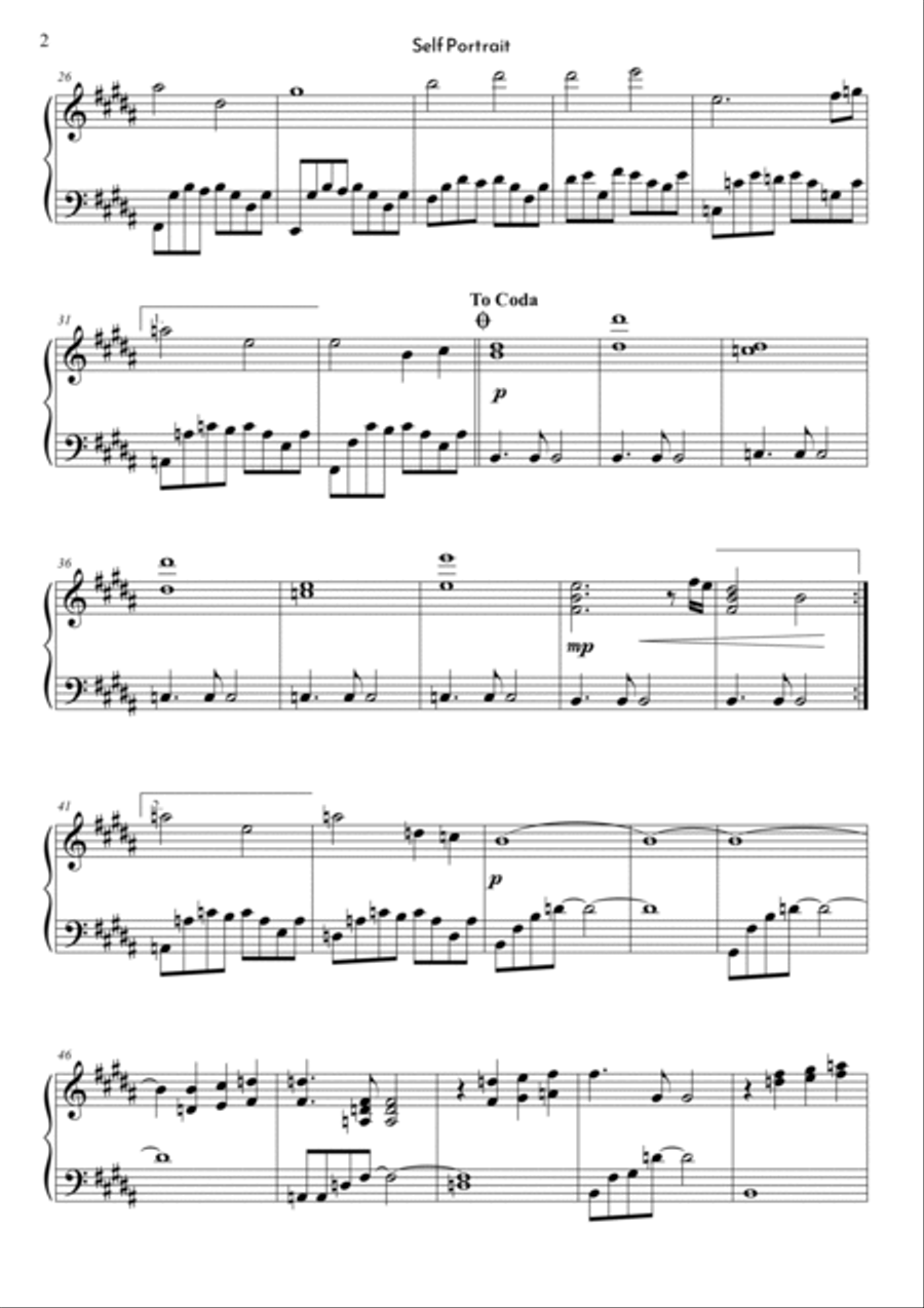 Self Portrait Piano Solo scores gallery preview page 2