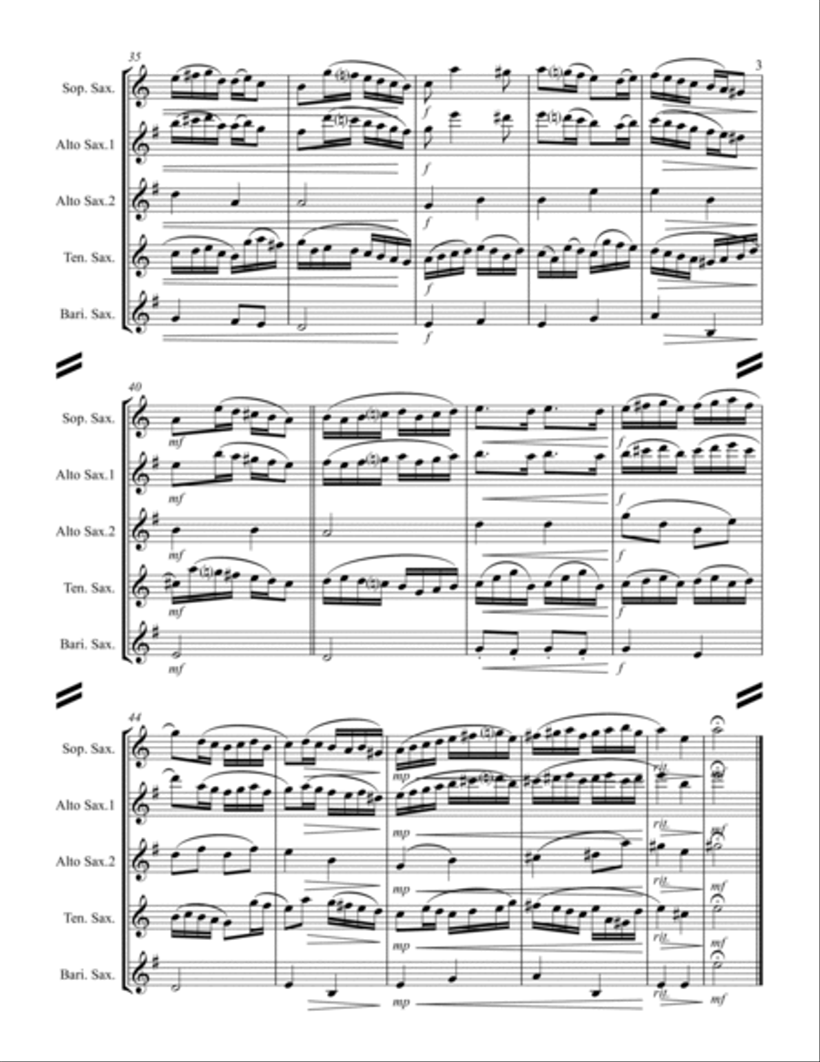 My Lord Willoughby is Welcome Home (for Saxophone Quartet SATB or AATB) Saxophone Quartet scores gallery preview page 4