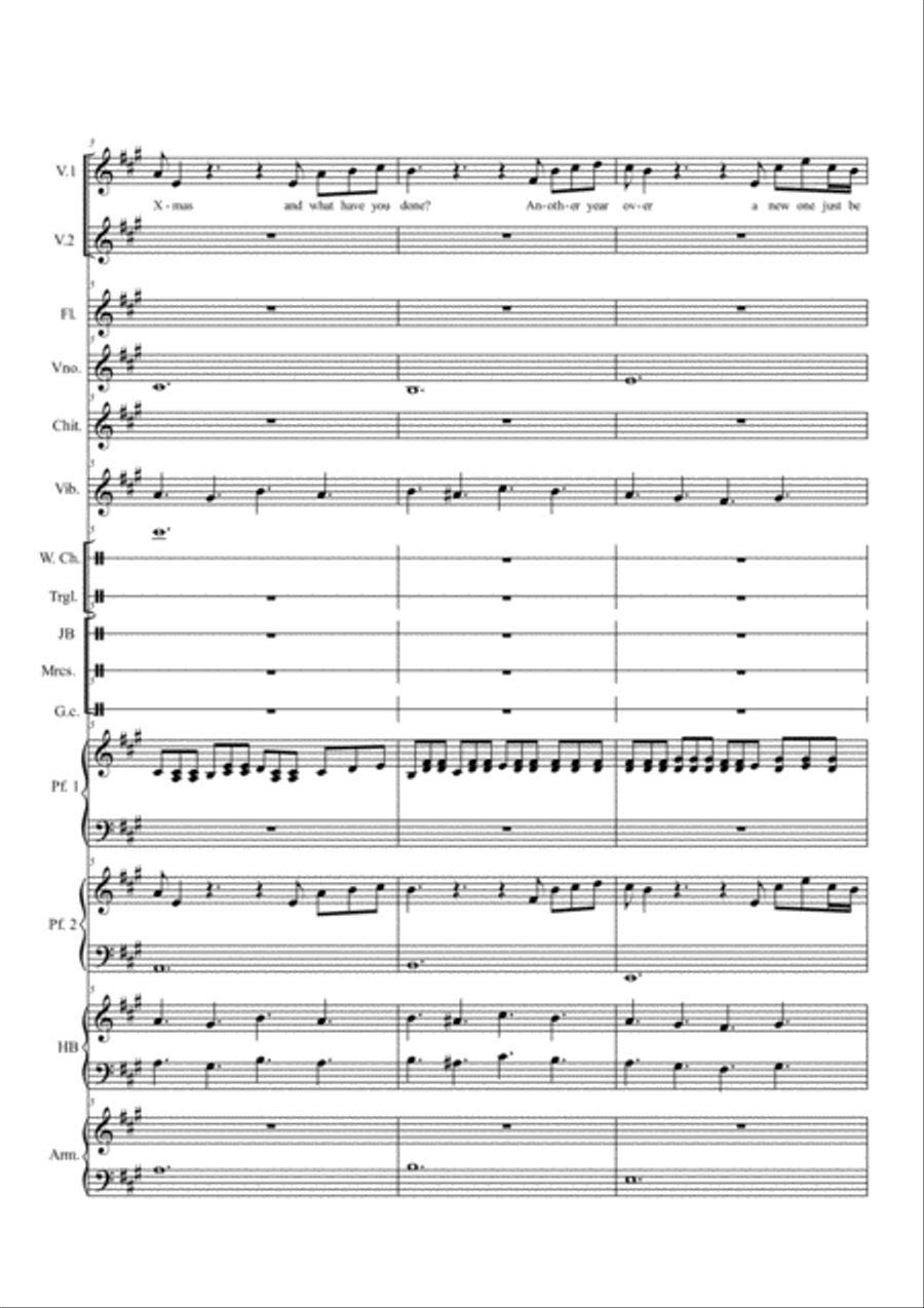 Happy Xmas (War Is Over) Handbell Choir scores gallery preview page 2