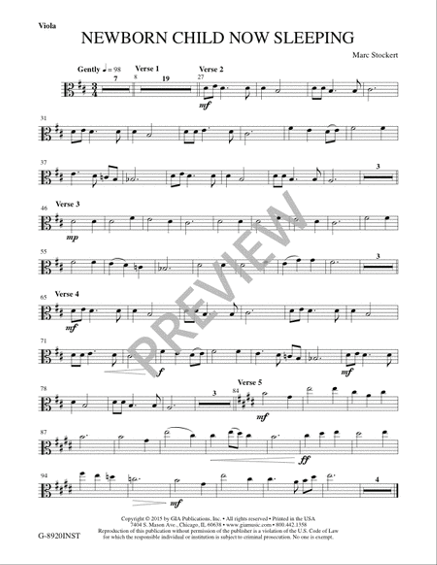 Newborn Child Now Sleeping - Instrument edition Cello scores gallery preview page 4
