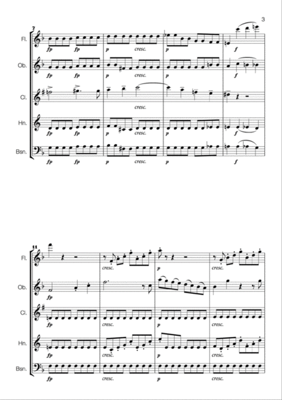 Mozart Operatic Tunes for Wind Quintet Woodwind Quintet scores gallery preview page 3