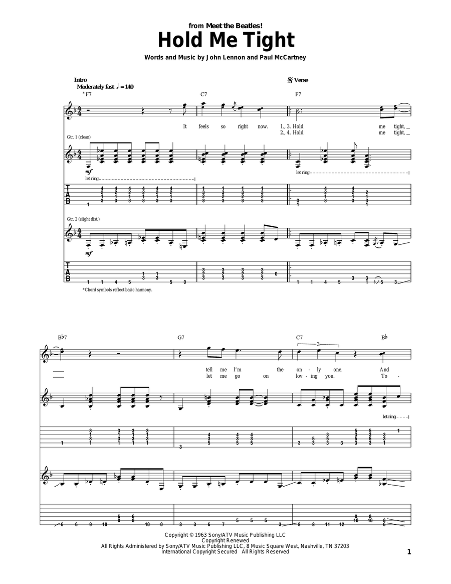 Hold Me Tight Acoustic Guitar scores gallery preview page 1