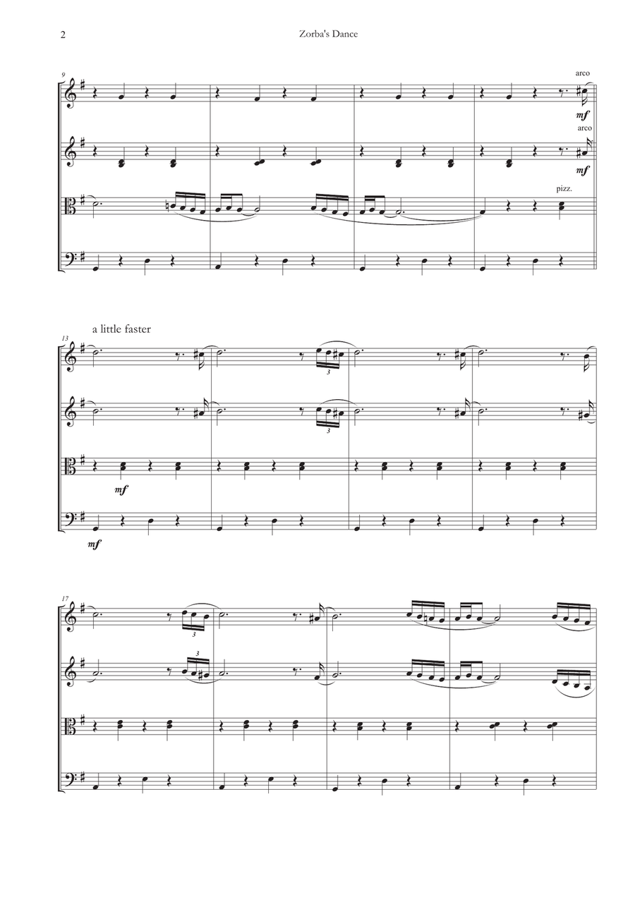 Zorbas Dance Zorbas Dance String Quartet scores gallery preview page 4