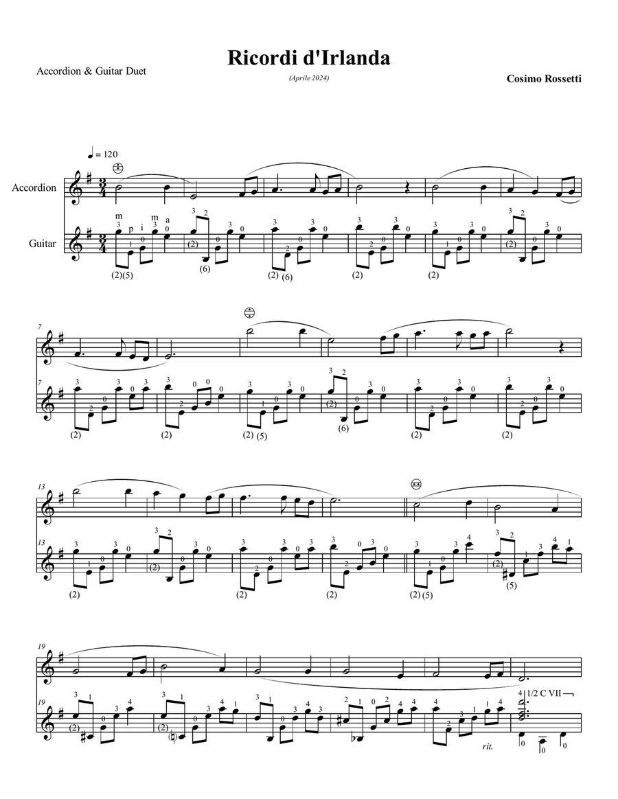 RICORDI D’IRLANDA Acoustic Guitar scores gallery preview page 4