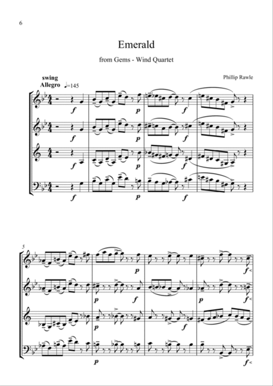 Gem Collection - Wind Quartet Woodwind Quartet scores gallery preview page 6
