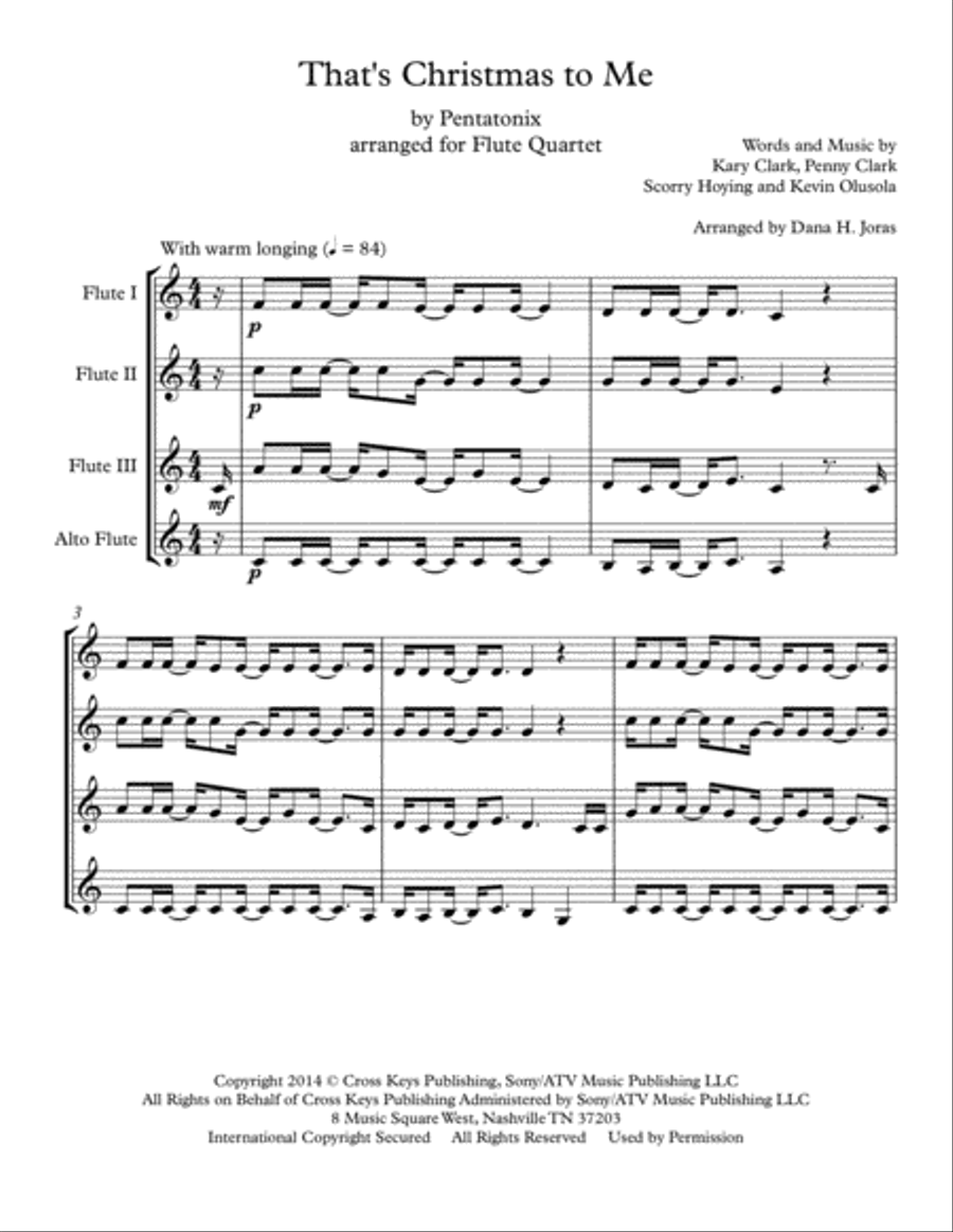 That's Christmas to Me Woodwind Quartet scores gallery preview page 2