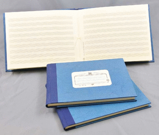 Music manuscript book blue 9 staves