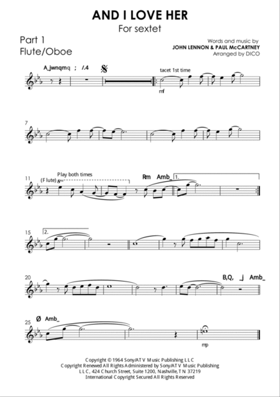 And I Love Her Small Ensemble scores gallery preview page 6