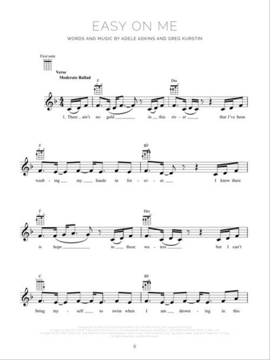Adele – 30 Ukulele scores gallery preview page 5