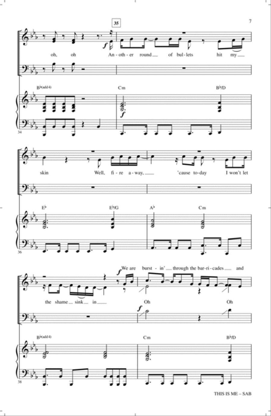 This Is Me (from The Greatest Showman) (arr. Mac Huff) 3-Part scores gallery preview page 6