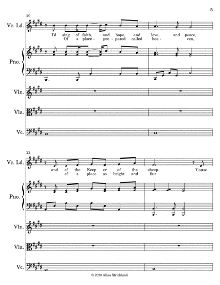 Lullaby of Hope Strings Small Ensemble scores gallery preview page 5