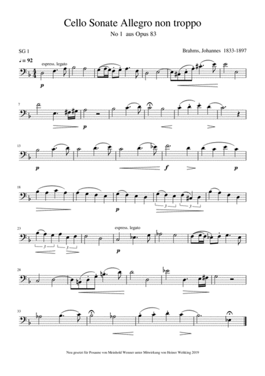 Brahms 3 Stücke Trombone Solo Posaune Soli Stück Stücke Piece Pieces Stück Trombón harsona Trom