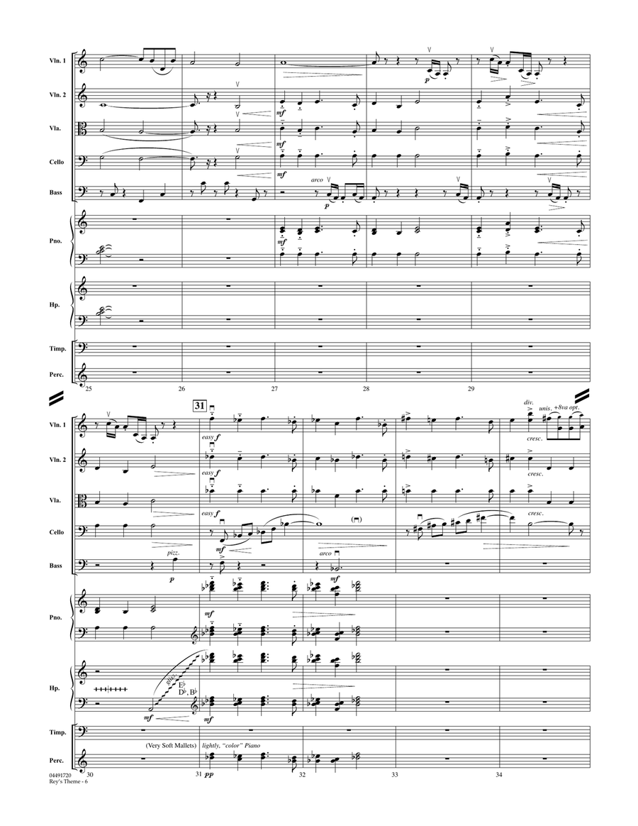 Rey's Theme - Conductor Score (Full Score) Orchestra scores gallery preview page 5