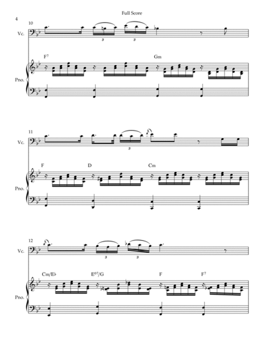 Ave Maria (Franz Schubert) for Cello Solo and Piano with Chords