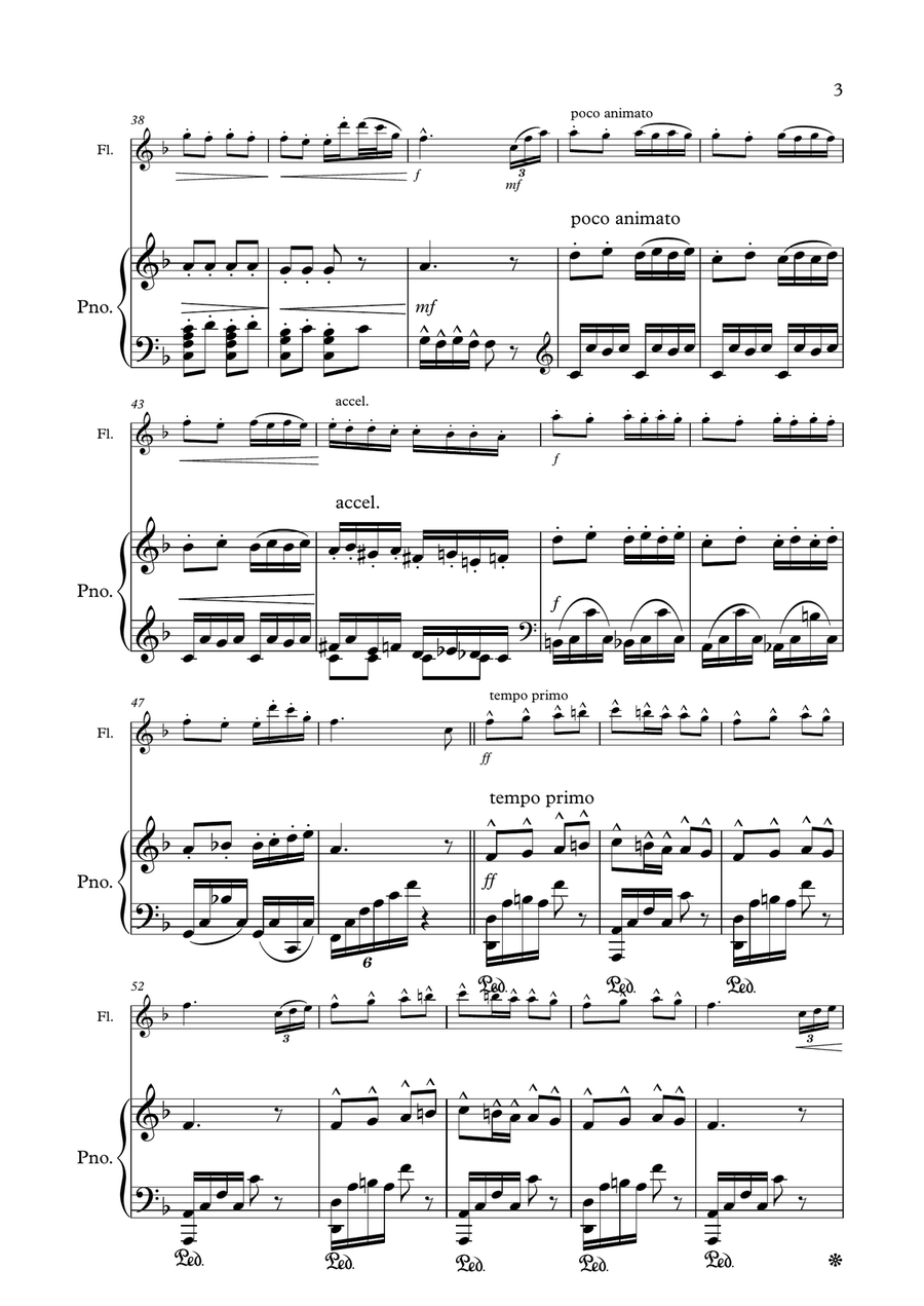 Humoresque No.4 , A.Dvorak (flute and piano) Flute Solo scores gallery preview page 3