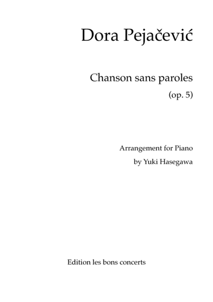 Dora Pejačević: "Chanson sans parole (op. 5)" Arrangement for 3 flutes and alto flute by Yuki Hase image number null