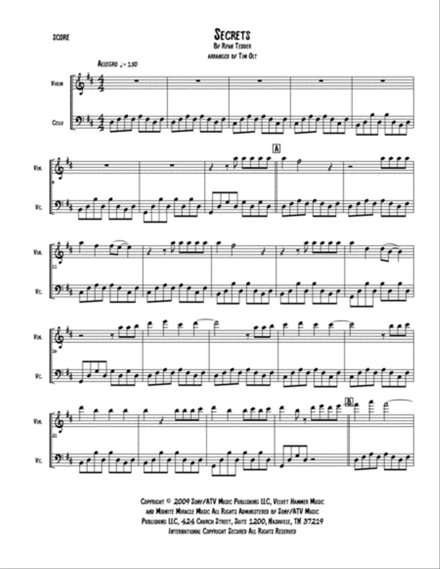 Secrets Secrets String Duet scores gallery preview page 1