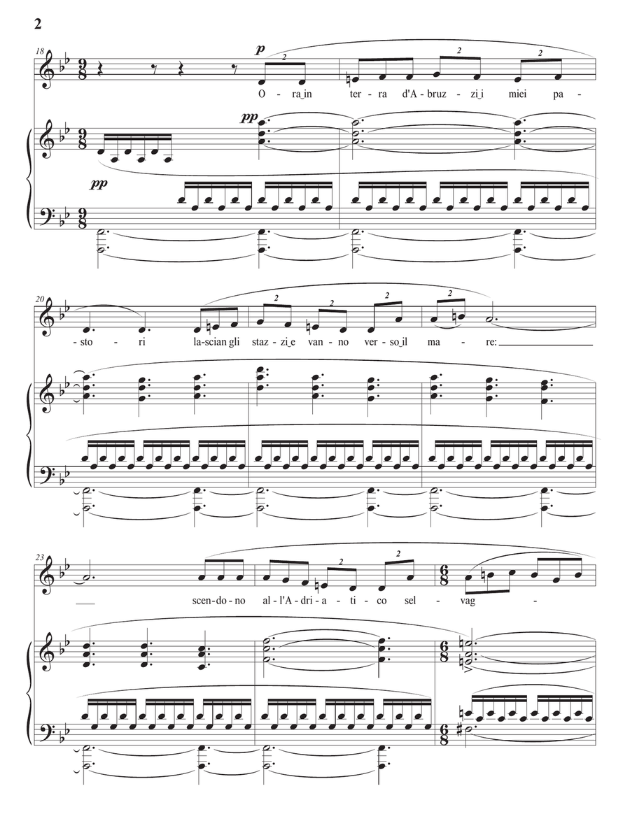 PIZZETTI: I pastori (transposed to G minor) Piano, Vocal scores gallery preview page 3
