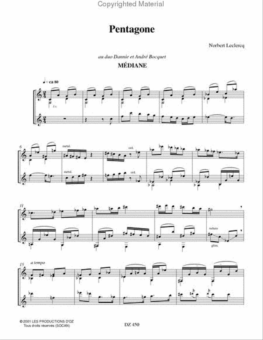 Pentagone - Médiane Classical Guitar scores gallery preview page 2