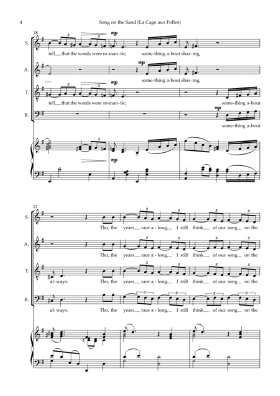 Song On The Sand (la Da Da Da) 4-Part scores gallery preview page 4