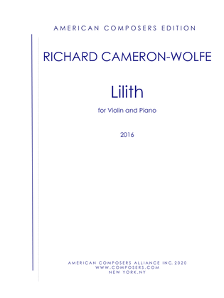 Book cover for [Cameron-Wolfe] Lilith